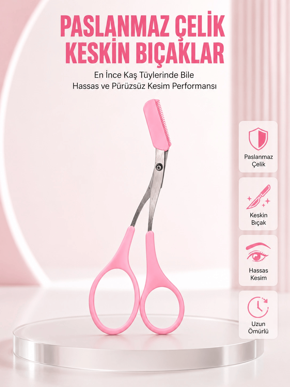 Taraklı Kaş Düzeltme Makası – Hassas Şekillendirme ve Kolay Kullanım