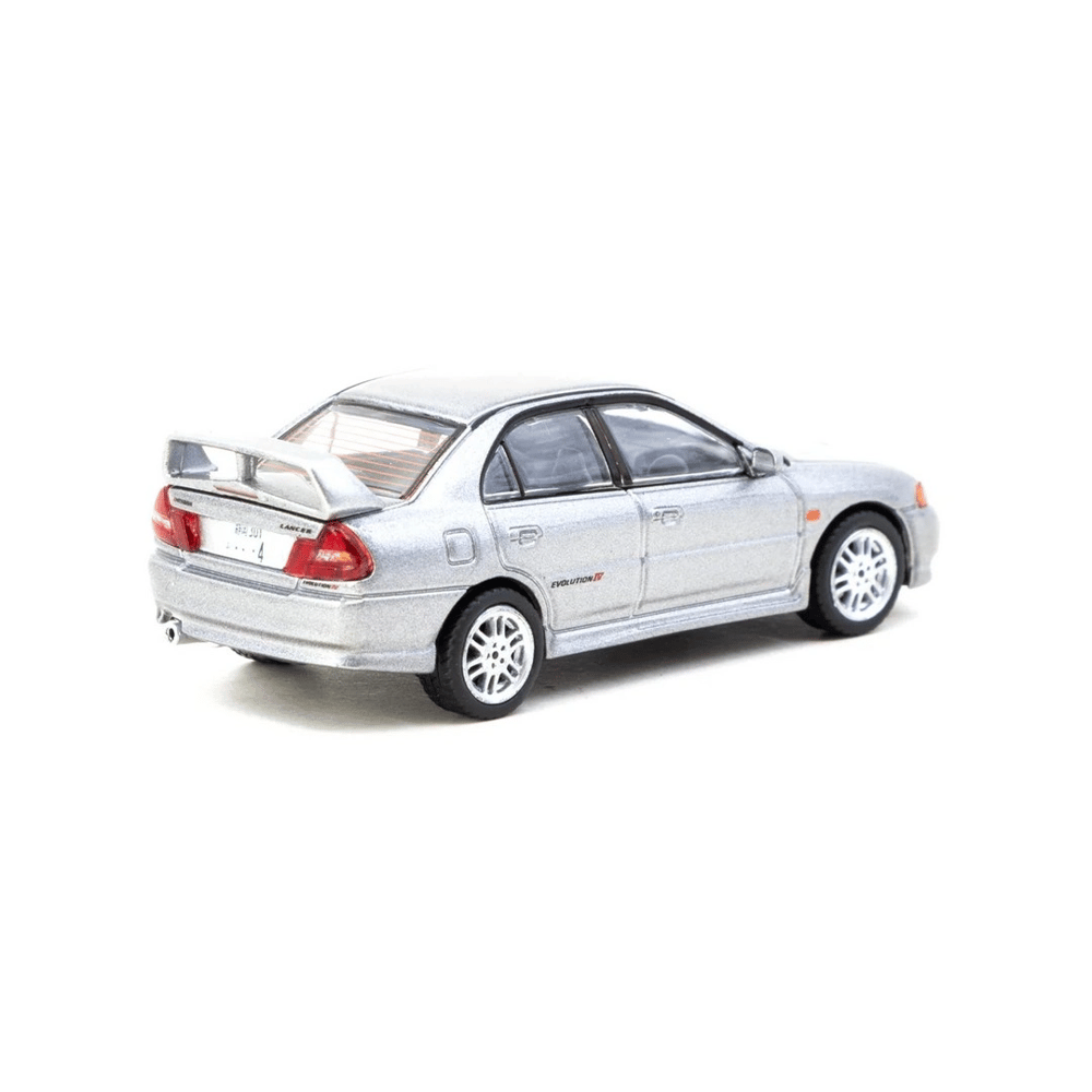 Tarmac Works 1/64 Mitsubishi Lancer GSR Evolution IV Silver with Tarmac Cards