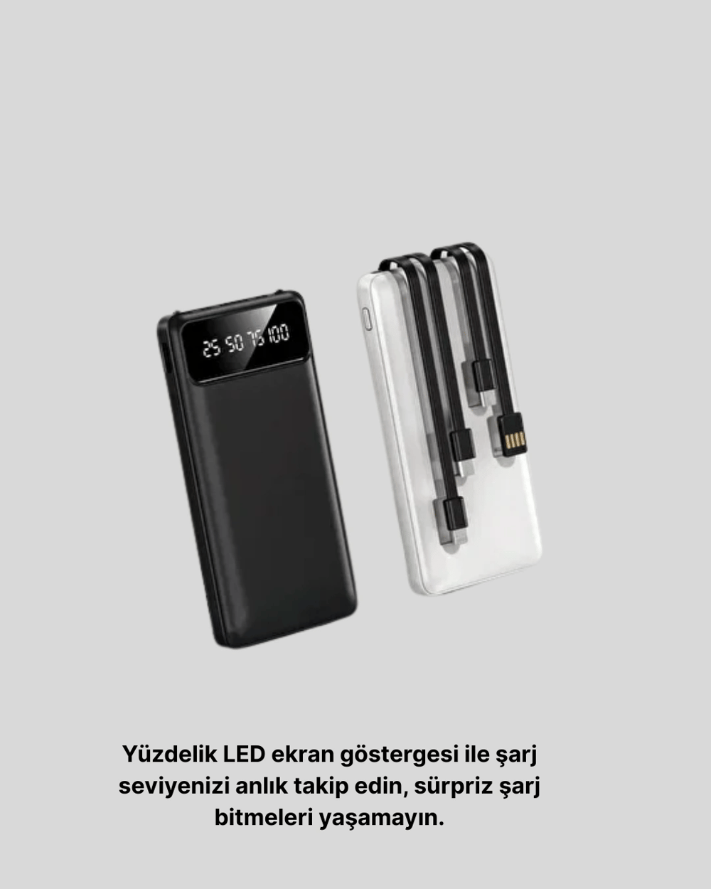 Taşınabilir 20.000 mAh Hızlı Şarj Powerbank 4 Çıkışlı