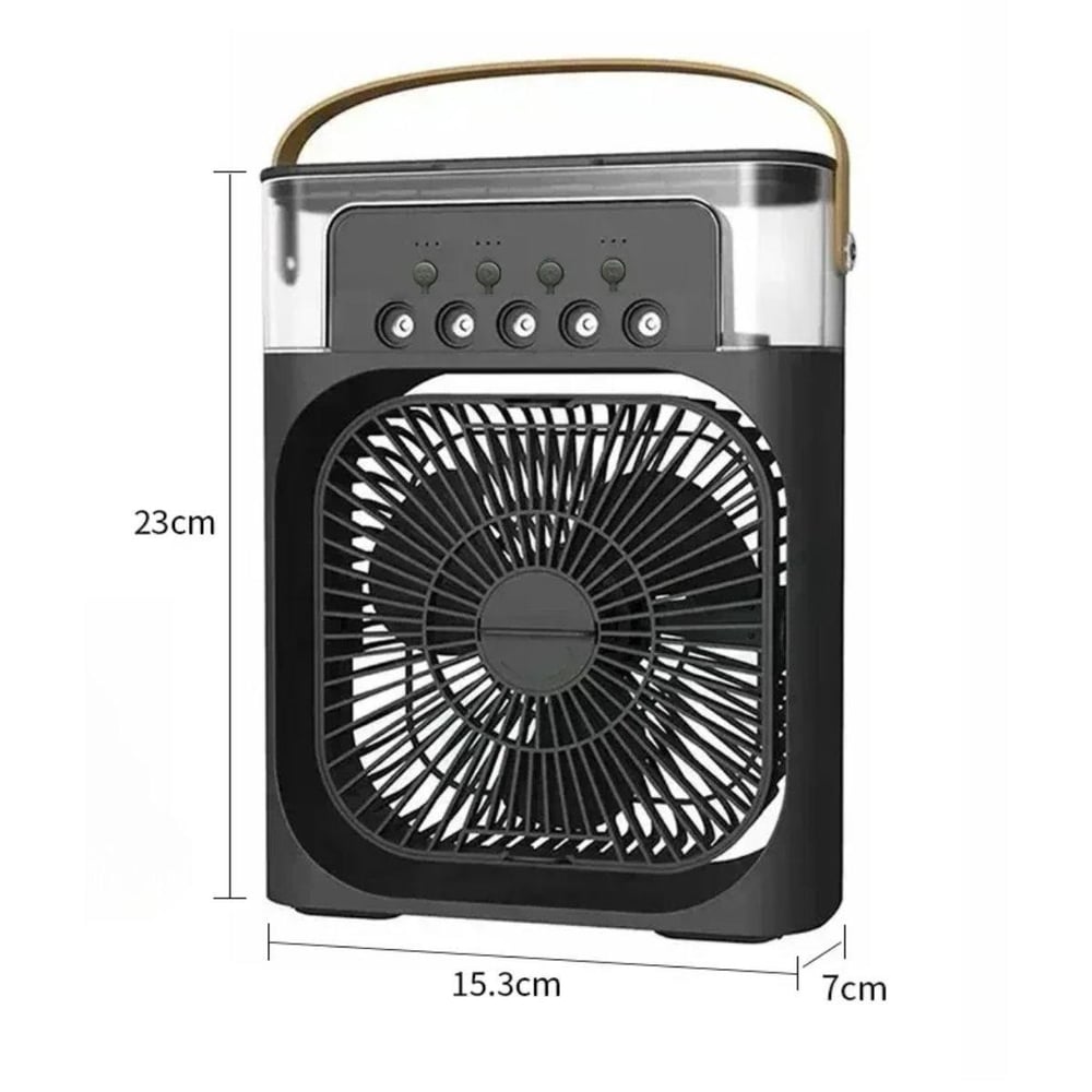 Taşınabilir 3 Farklı Mod Ayarlı 7 Farklı Led Işıklı Sulu Soğutmalı Taşınabilir Masaüstü USB Fan Vantilatör (3936)