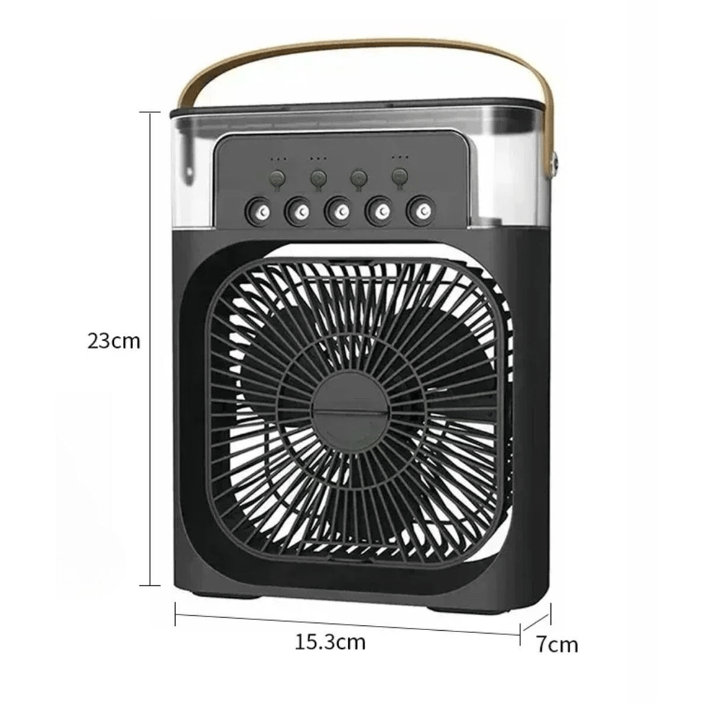 Taşınabilir 3 Farklı Mod Ayarlı 7 Farklı Led Işıklı Sulu Soğutmalı Taşınabilir Masaüstü USB Fan Vantilatör