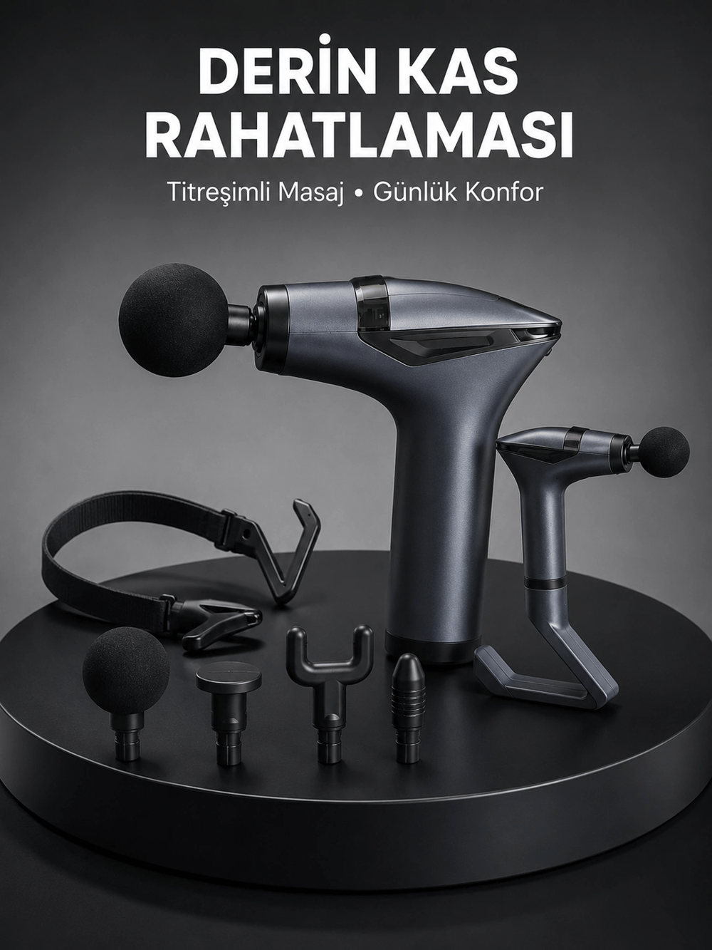 Taşınabilir 3in1 Masaj Aleti Şarjlı Titreşimli Esneme Bantlı Yeni Nesil