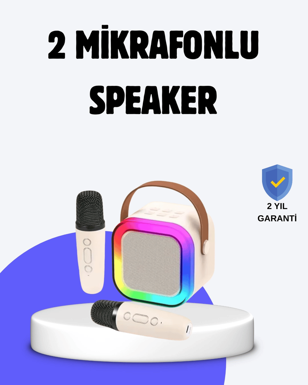 Taşınabilir Bluetooth Karaoke Hoparlör – 2400 mAh Batarya