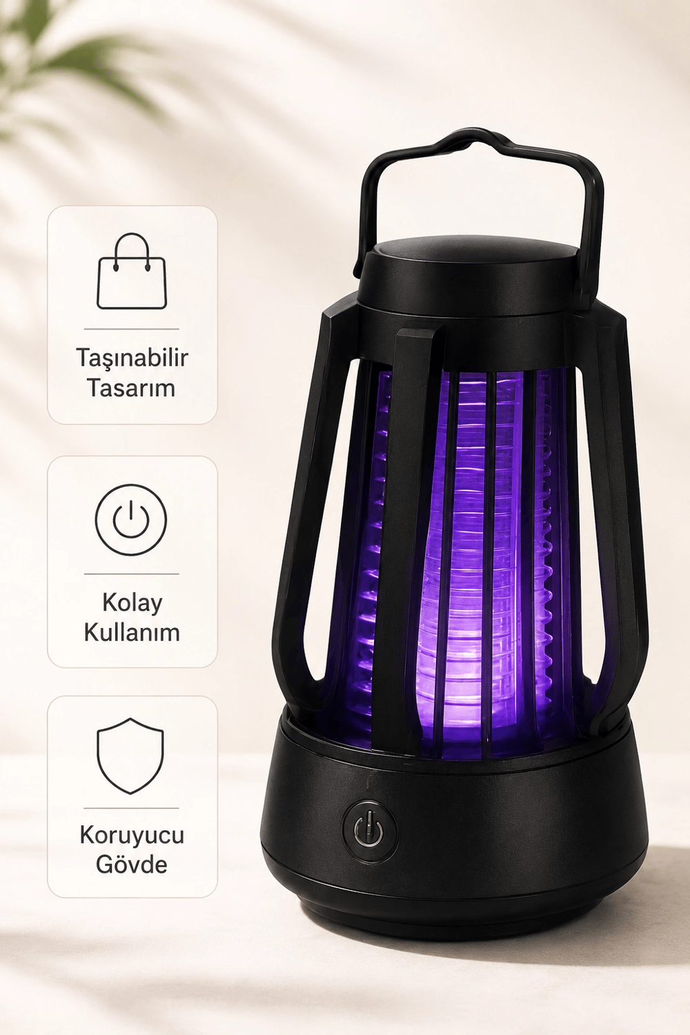 Taşınabilir Mor Işıklı Sineksavar Lamba Koruyucu Gövdeli Pratik Kullanım Cihazı