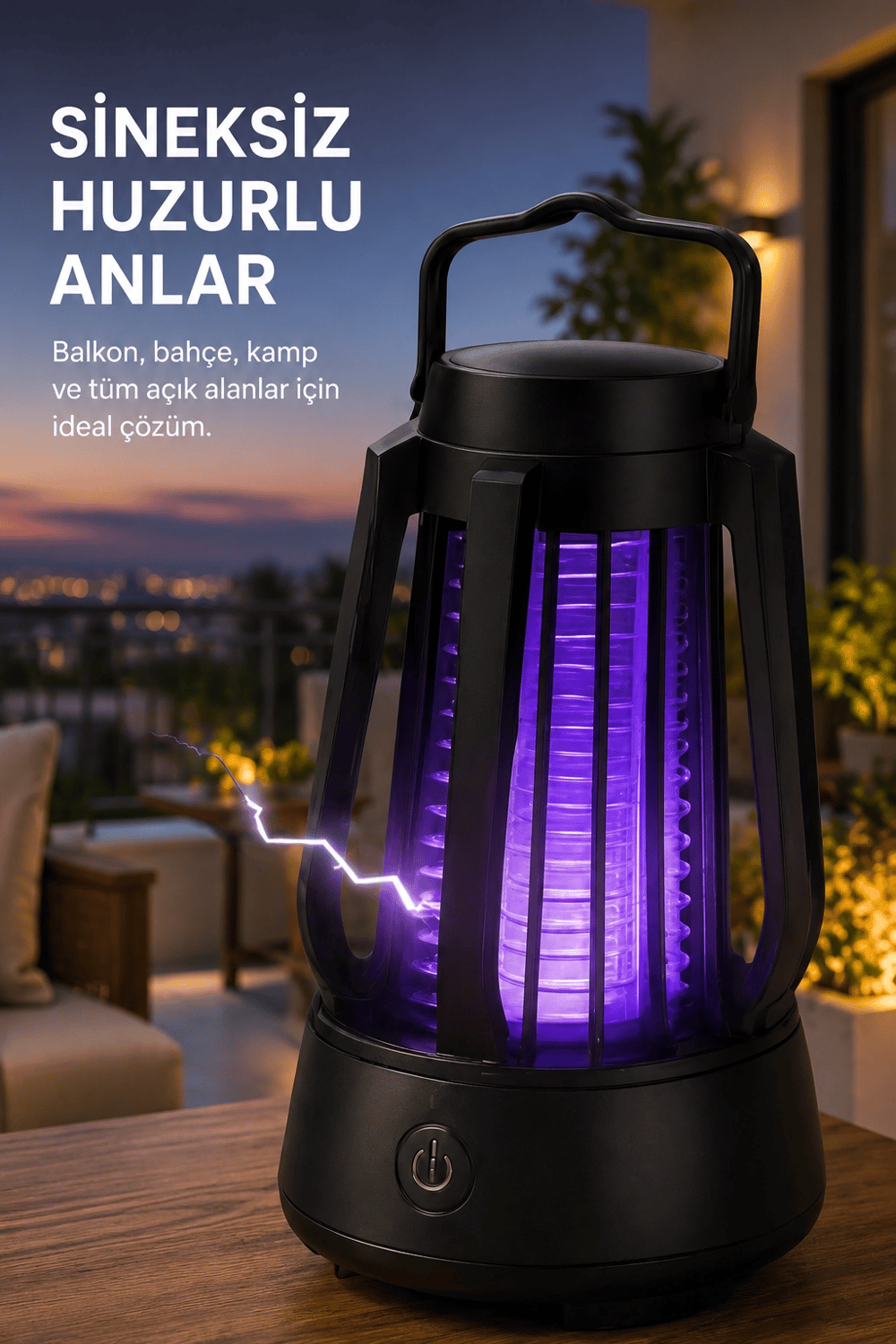 Taşınabilir Mor Işıklı Sineksavar Lamba Koruyucu Gövdeli Pratik Kullanım Cihazı