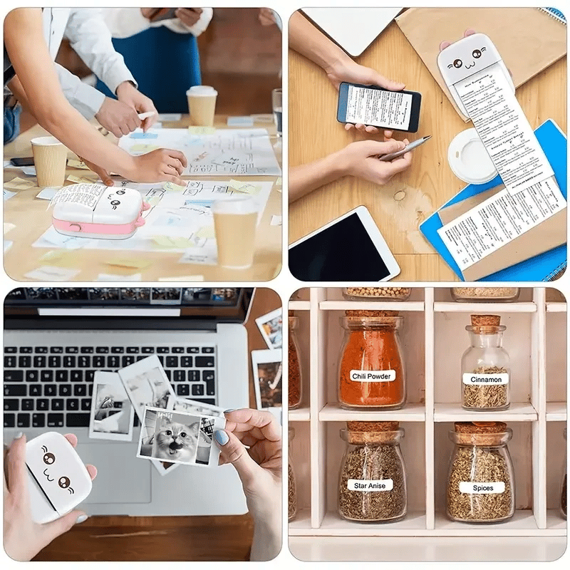 Taşınabilir Yazıcı, Mini Cep Kablosuz Termal Yazıcı Android İos Akıllı Telefonlar İçin Uygun, Bt Mürekkepsiz Baskı, Etiketler, Fişler, Fotoğraflar, Notlar, Öğrenme Bx40