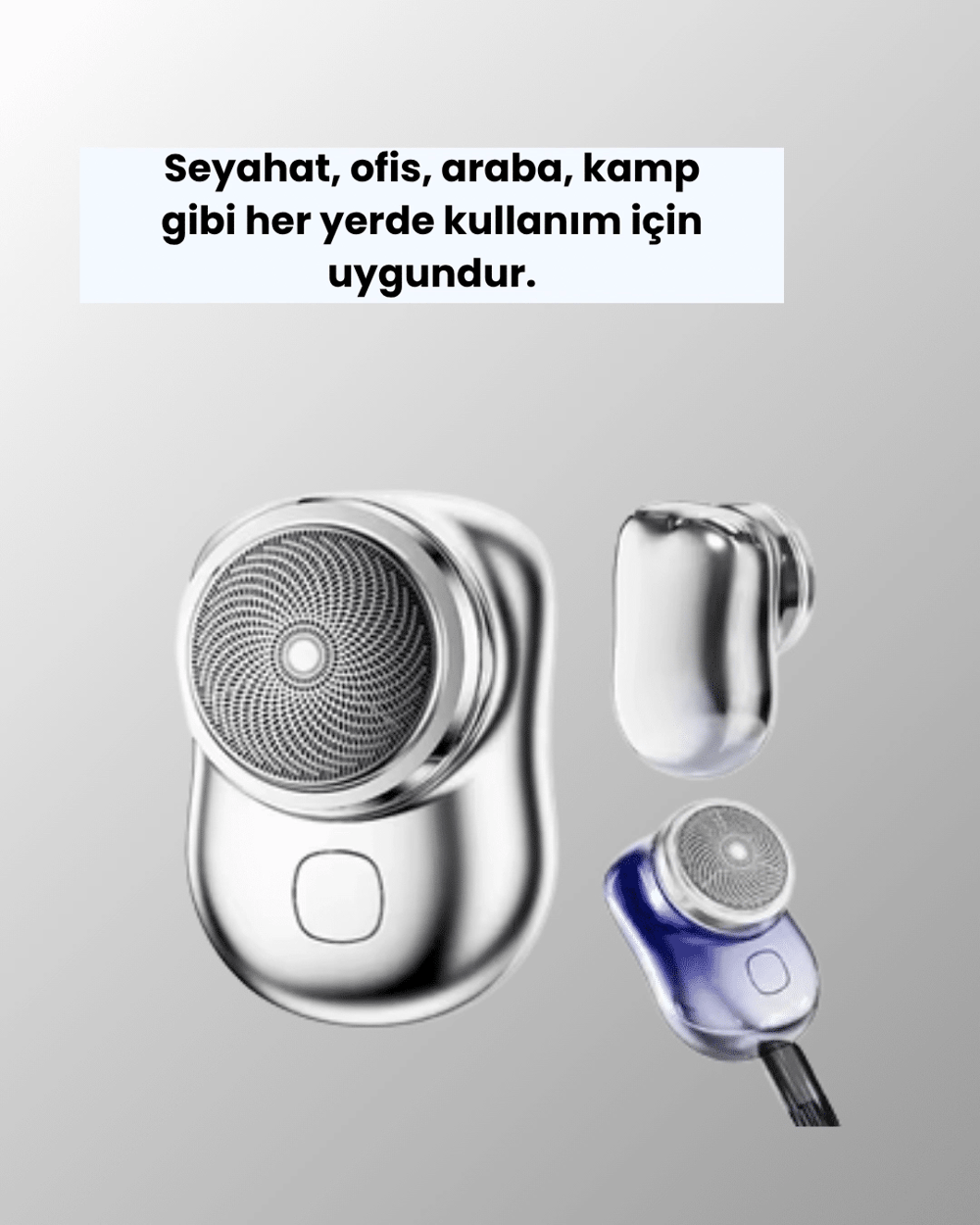 Taşınabilir, cep boyunda, şarjlı elektrikli tıraş makinesi