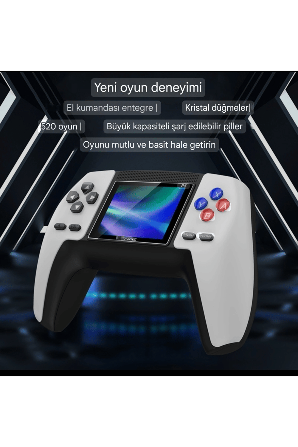 Taşınabilir mini el atari 500 oyunlu şarjlı kırmızı AV TV uyumlu Bluetooth yok - Elektronik