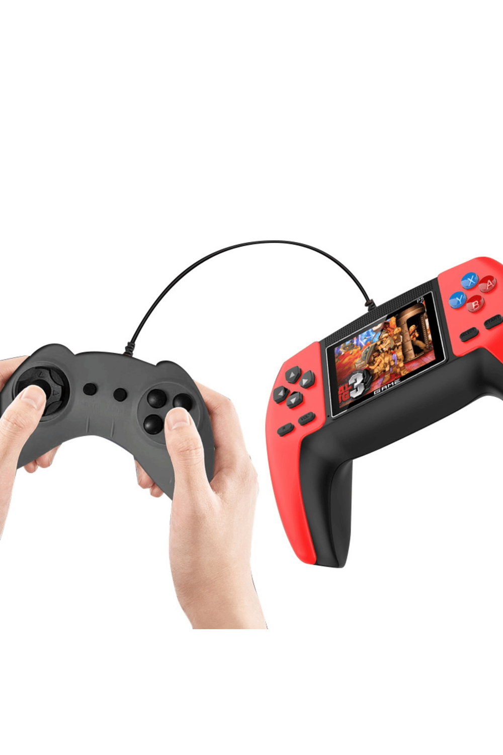 Taşınabilir mini el atari 500 oyunlu şarjlı kırmızı AV TV uyumlu Bluetooth yok - Elektronik