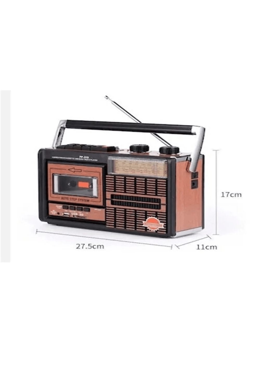 Taşınabilir nostaljik radyo USB kart FM radyo kaset çalar Bluetooth kırmızı 2 yıl garantili