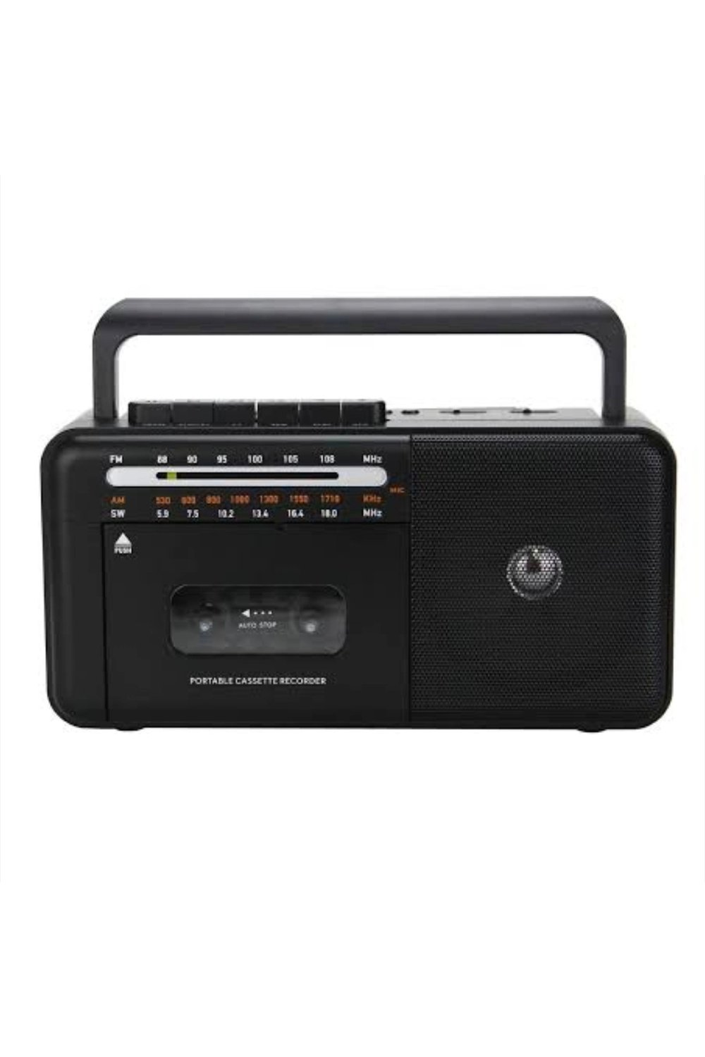 Taşınabilir nostaljik radyo kaset çalar FM radyo USB MP3 çalar Bluetooth hoparlör siyah
