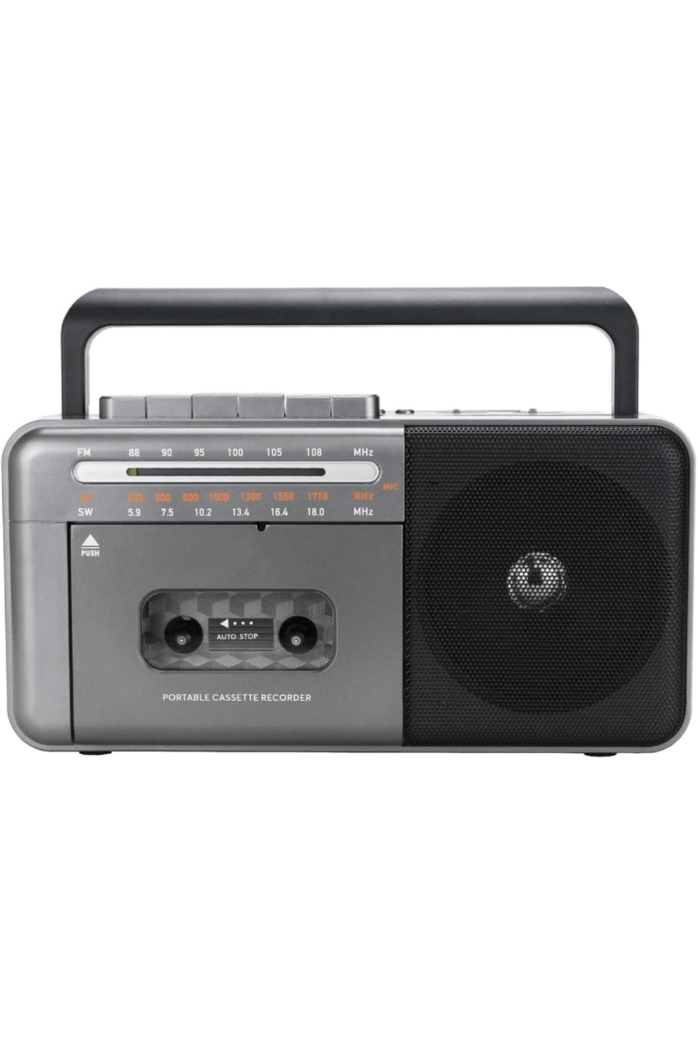 Taşınabilir nostaljik radyo kaset çalar FM radyo USB MP3 çalar Bluetooth hoparlör gri