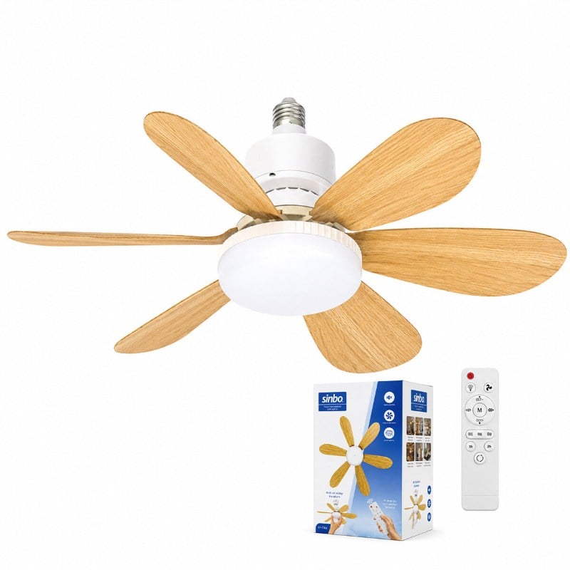 Tavan Vantilatörü ve LED Avize - Uzaktan Kumandalı - 6 Kanatlı - 52 cm