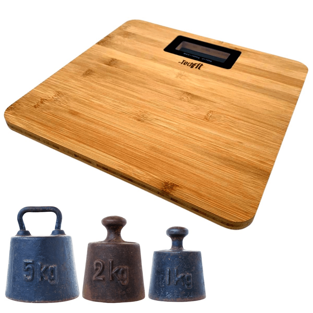 Techfit Bambu Banyo Baskülü Yüksek Hassasiyetli Darbelere Dijital Dayanıklı Terazi Tf 1065 Max 180kg Bx40