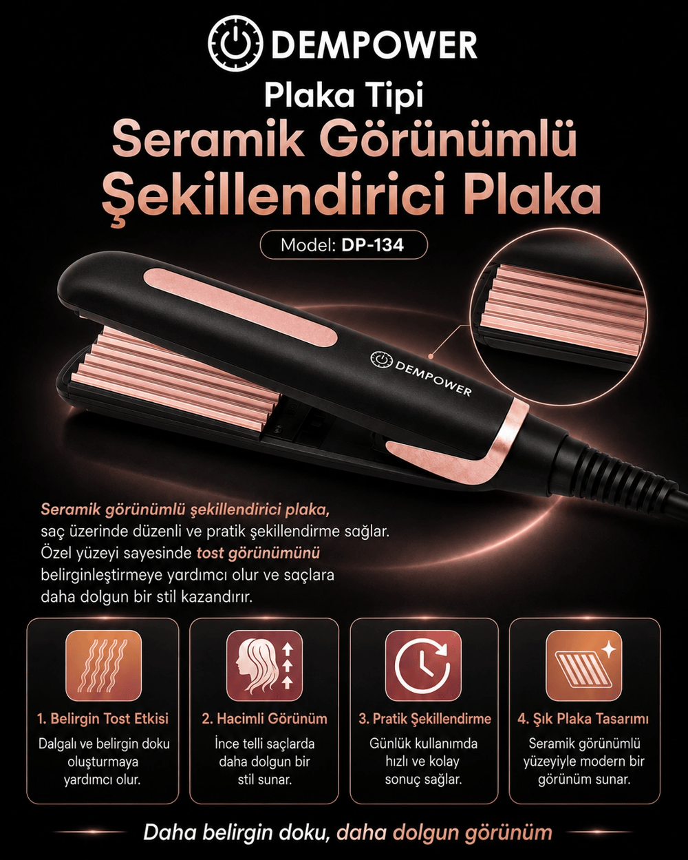 Tek Seferlik Şekillendirme İçin Saç Tost Makinesi ve Kalıcı Görünüm Veren Saç Şekillendirici