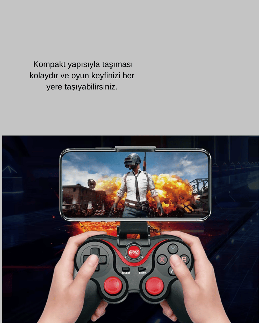 Telefon, Tablet ve PC İçin Çok Fonksiyonlu Bluetooth Gamepad