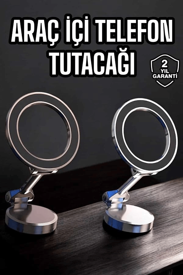 Telefon Tutucu Tüm Arabalara Uyumlu Araç İçi Katlanabilir Manyetik Tasarım