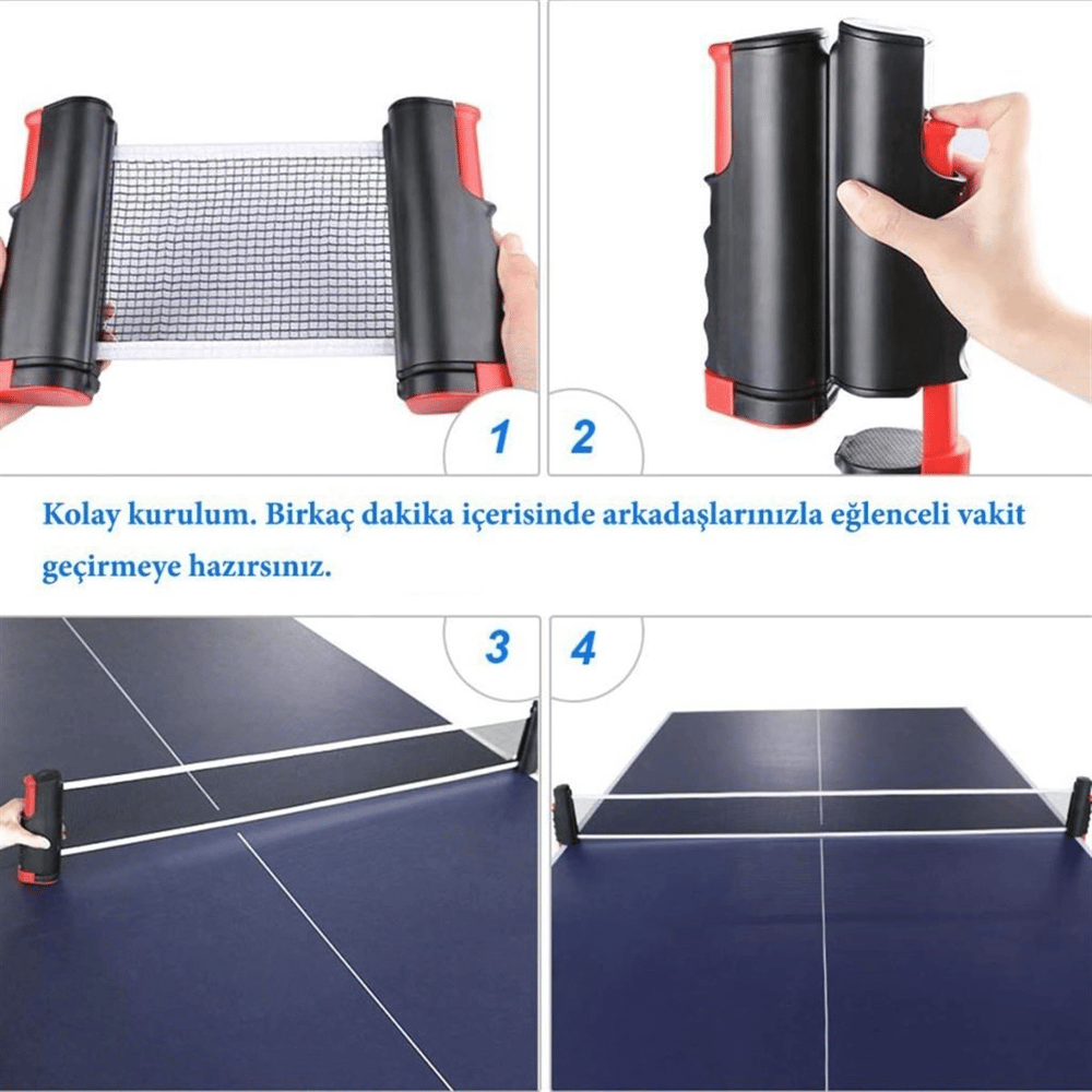 Teleskopik Taşınabilir Kaymaz Ping Pong Masa Tenisi Filesi Aparatı Bx40