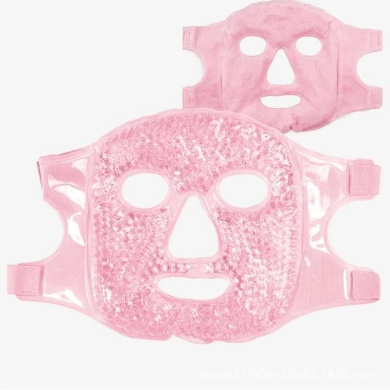 Terapi Jel Yüz Maskesi Soğuk Ve Sıcak Boncuklu Ayarlanabilir Maske (Pembe)