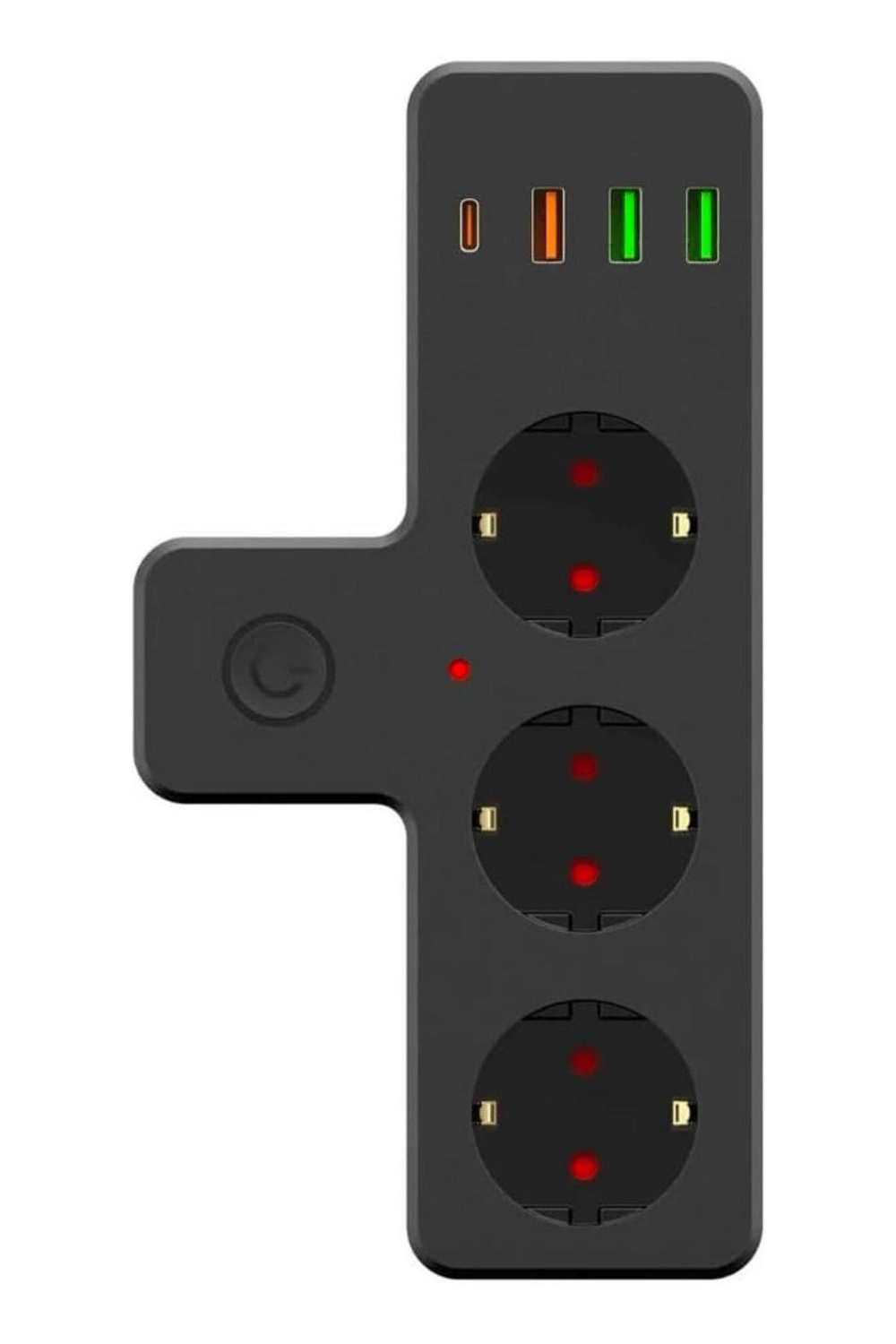 Termal Akım Korumalı 3 Adet Soket,3 Adet Usb Ve 1 Adet Type-c Girişli 20w Priz Model 3397 Bx40