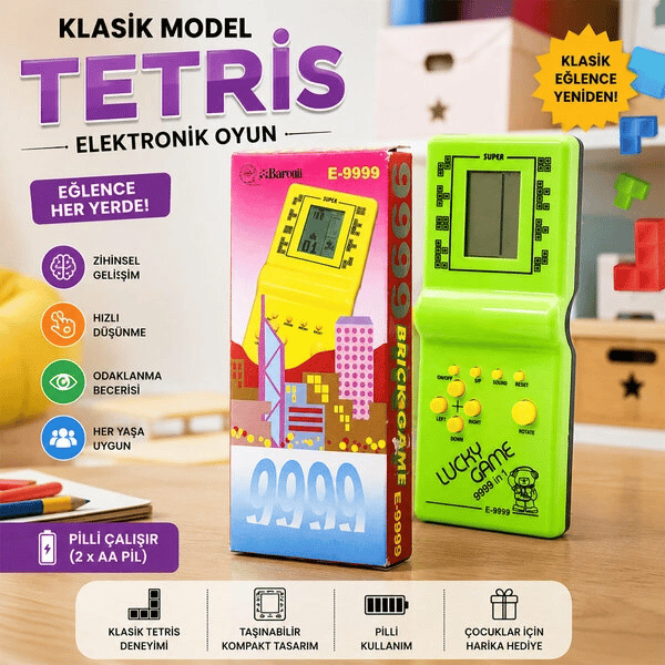Tetris - 9999 Oyun - Nostaljik Oyun Konsolu Bx40