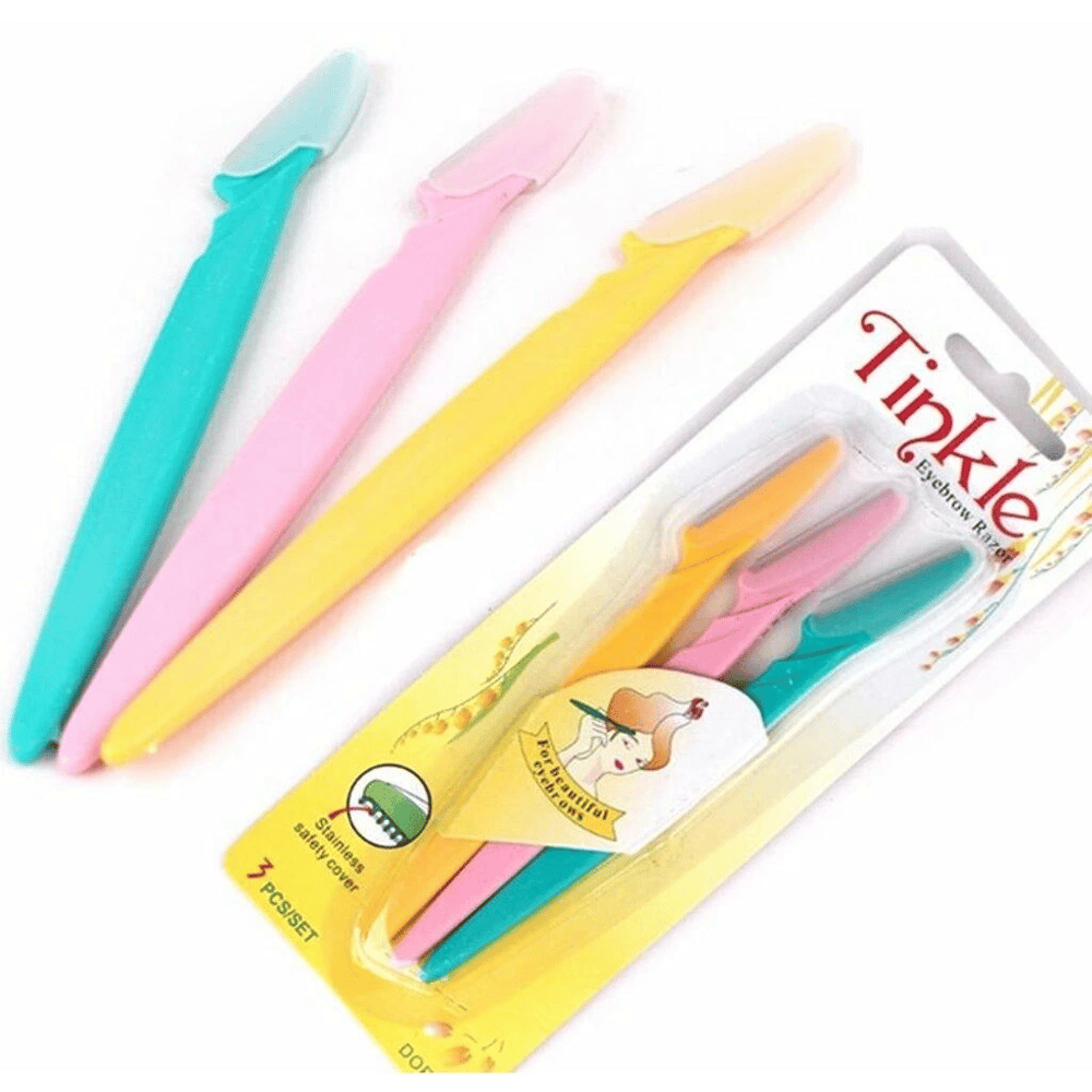 Tinkle Kaş Usturası 3lü Set - Mükemmel Kaşlar İçin Hassas ve Etkili Aracınız