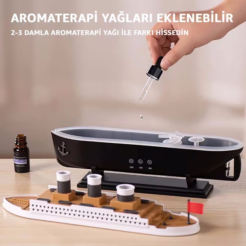 Titanic Aromaterapi Hava Nemlendirici Kuruluğu Önlemek Için Verimli Gemi Dizaynlı Difüzör