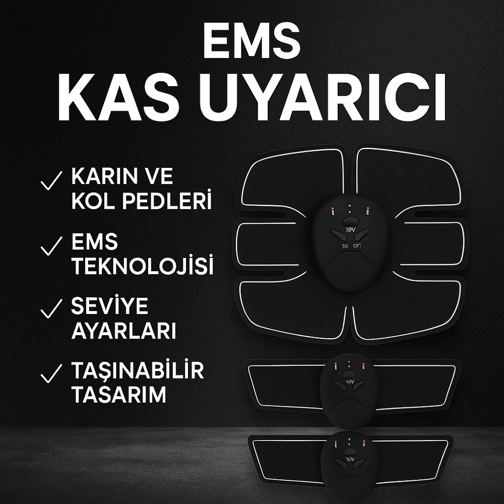Titreşimli EMS Spor ve Fitness Cihazı Karın Kası Kol Bacak 2025 Model