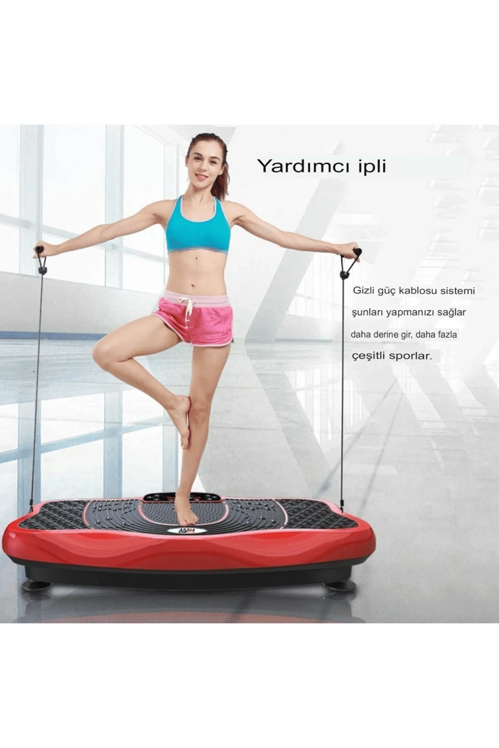 Titreşimli müzikli egzersiz plaka kırmızı renk tüm vücut spor masaj aleti - Ekipman & Aksesuar