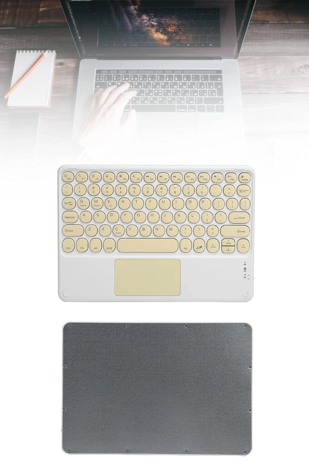 Touchpad Tüm Cihazlara Uyumlu Bluetooth Klavye Touchpad Slim Kablosuz Wifi Q Klavye