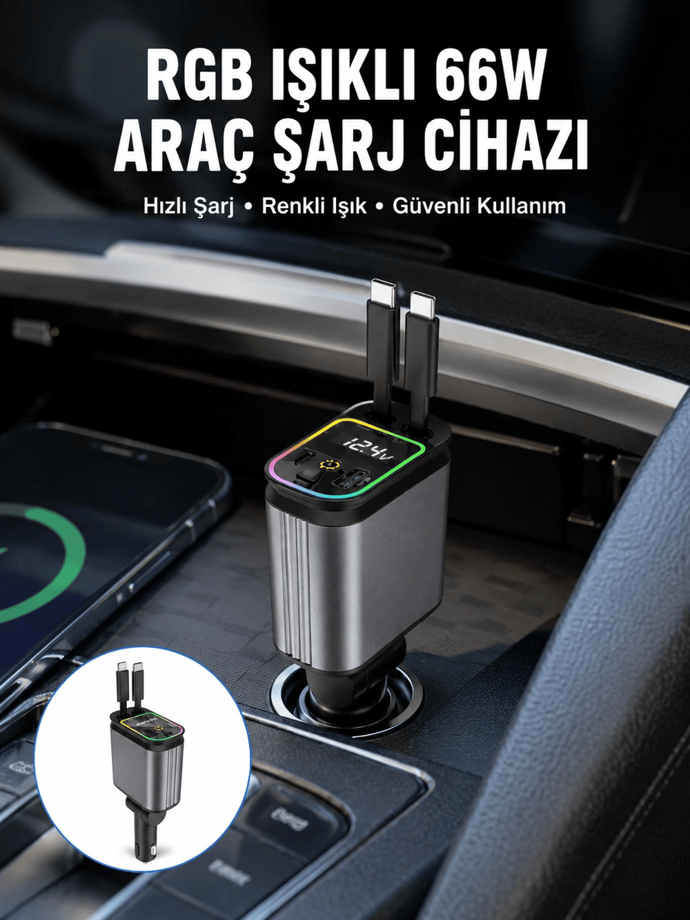 Toyota, Honda, Nissan, Hyundai Araçlar için Çoklu Port Araç Şarj Cihazı Yeni Nesil