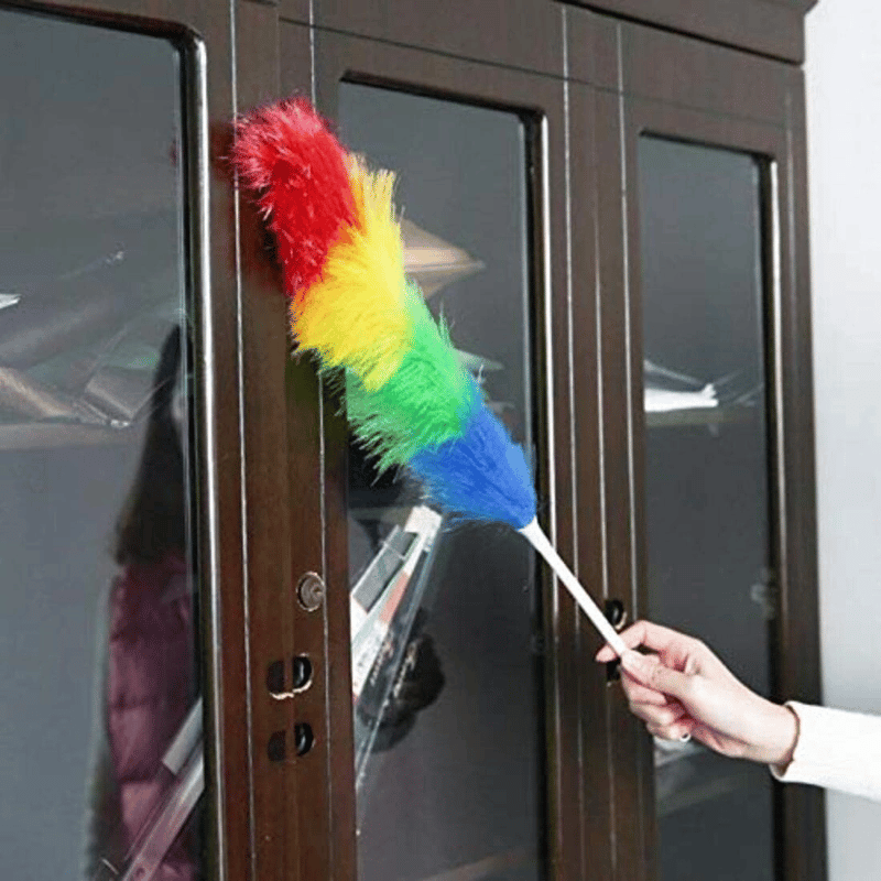 Yumuşak Lifli Peluş Toz Alma Fırçası - Renkli Püsküllü 1 Adet Ev Temizlik Aparatı BX-313585