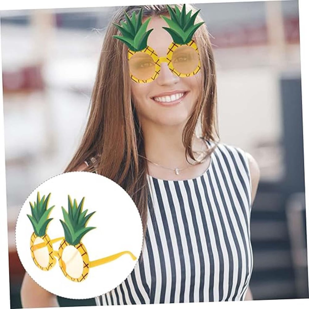 Tropikal Hawaii Ananas Şekilli Parti Gözlüğü 9.5 x 14 cm (3936)