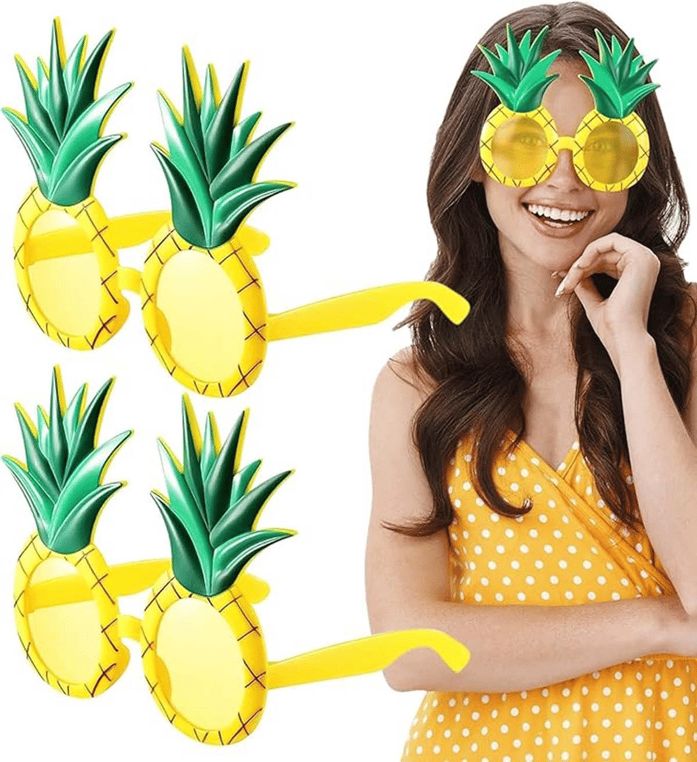 Tropikal Hawaii Ananas Şekilli Parti Gözlüğü 9.5 X 14 Cm Bx40