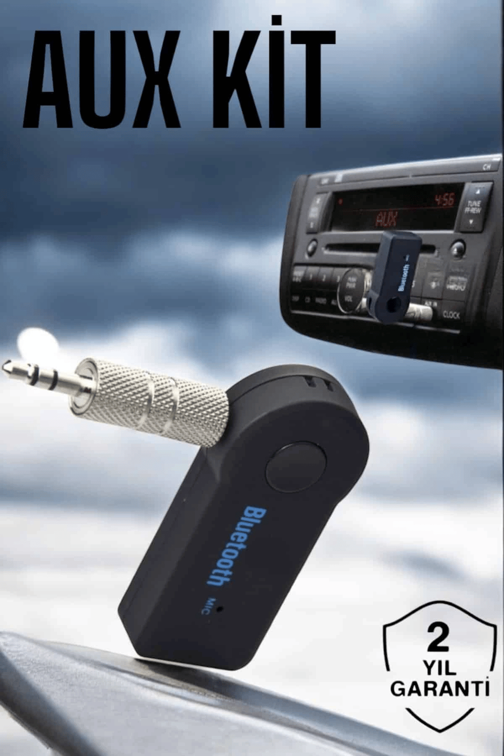 Tüm Araçlara Uyumlu Aux Car Bluetooth Kablosuz Araç Bağlantı Kiti