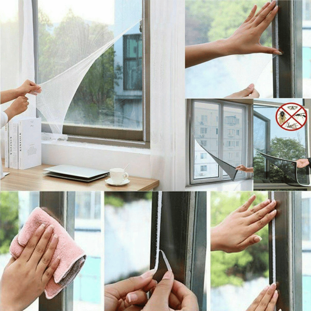 Tüm Cam Pencere Kapılara Uyumlu Çift Kanat Pencere Sinekliği Bx40