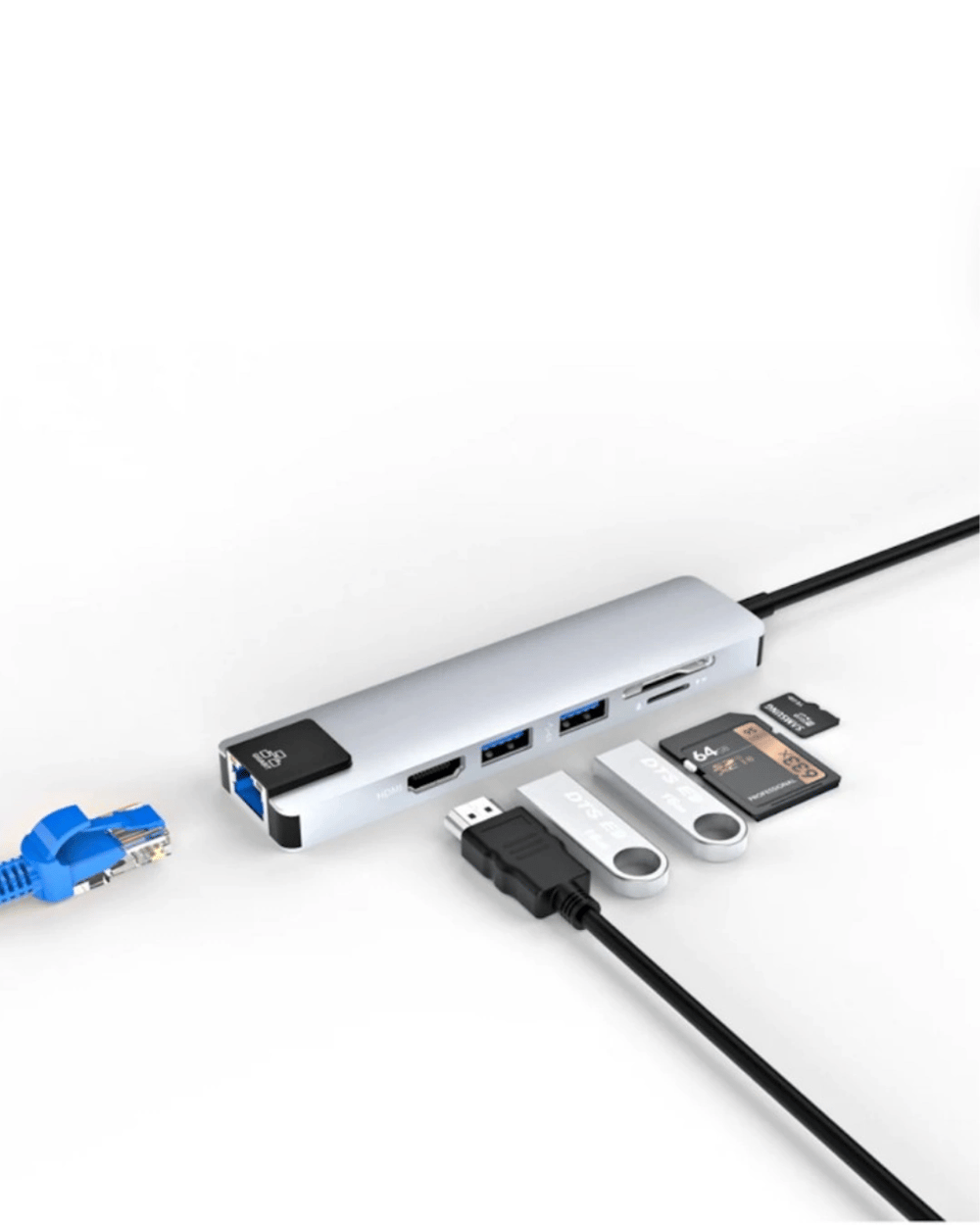 Type C Hub Çoklayıcı 8 Port USB HDMI RJ45 Kart Okuyucu