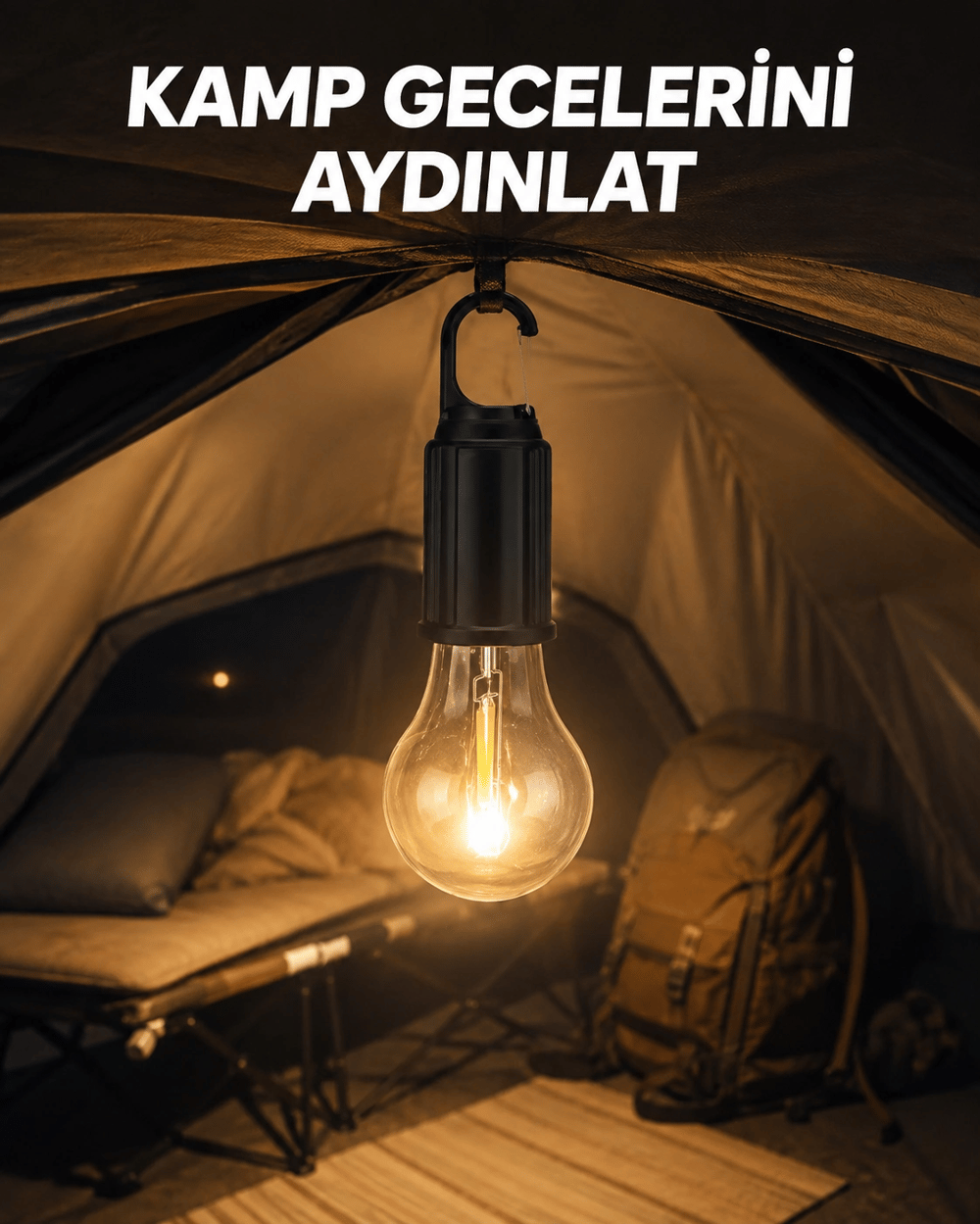 Type-C Şarjlı LED Kamp Lambası – Uzun Ömürlü Pil ve Yüksek Parlaklık