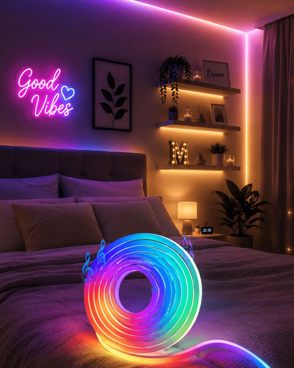 USB Girişli RGB Neon Şerit Led TV Oda Masa Dekor Işığı