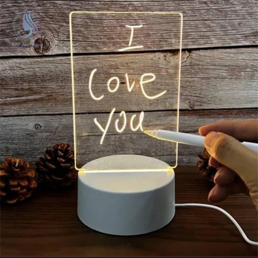 USB Kablolu Işıklı Kendiliğinden Beyaz Kalemli-Silgili Kreatif 3D Görselleştirme LED Lambası (3936)