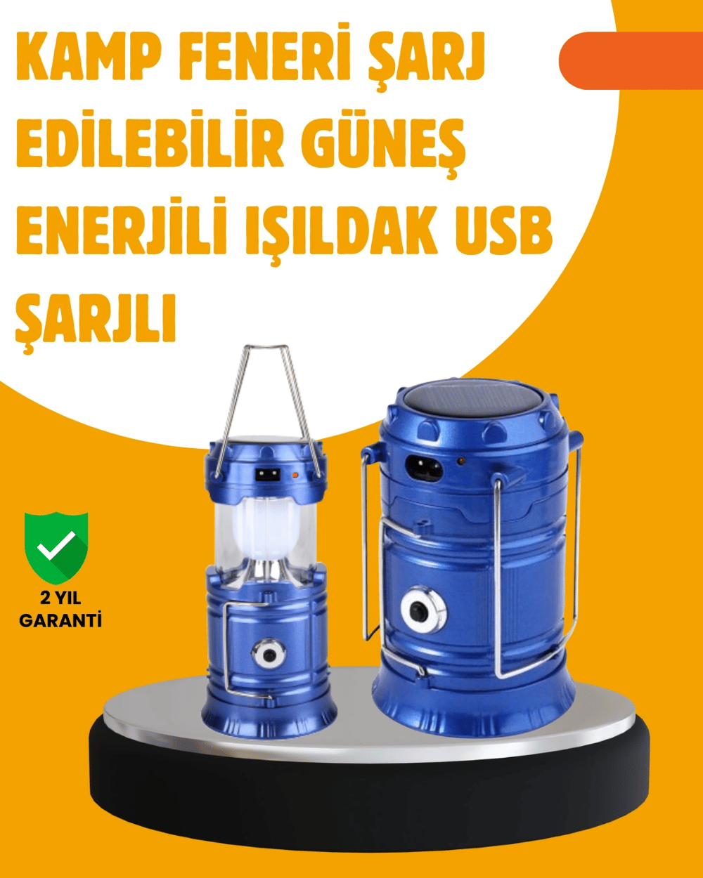 USB Şarjlı Çok Fonksiyonlu Kamp Feneri – Taşınabilir ve Dayanıklı
