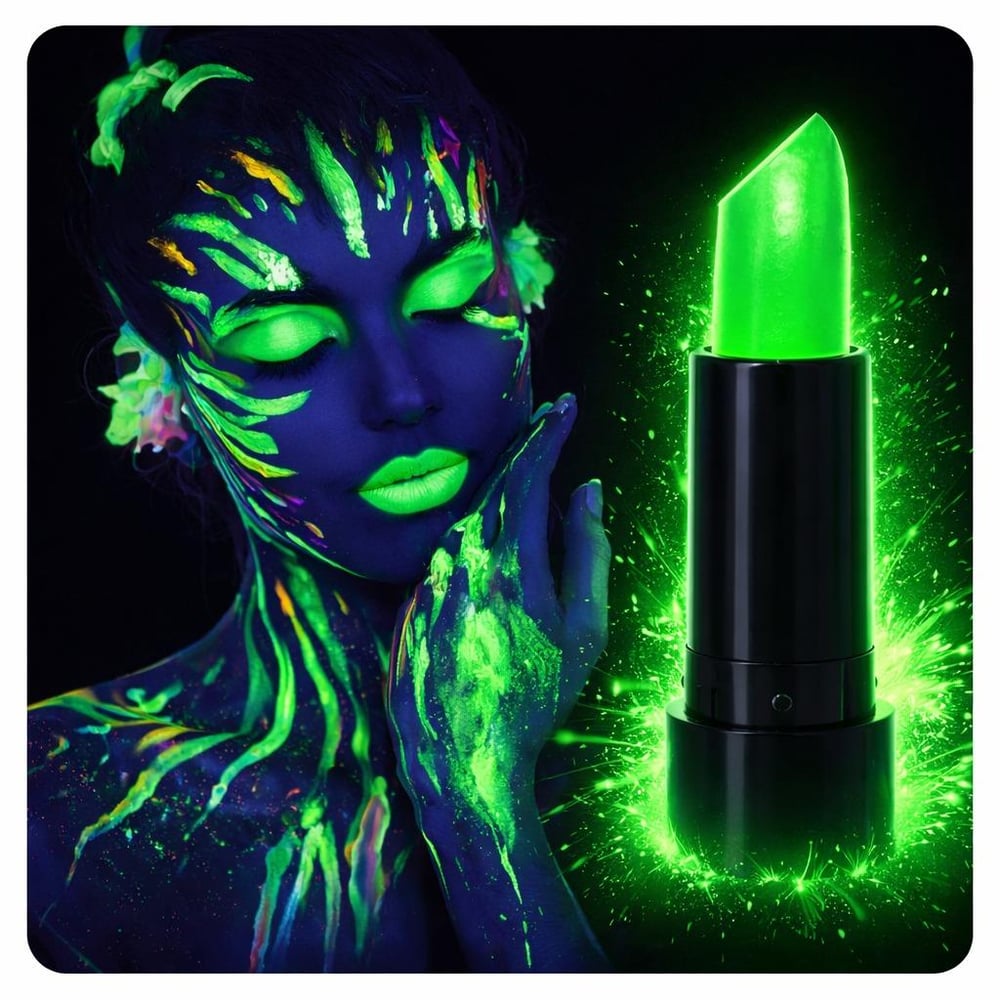 UV Neon Yeşil Ruj – Karanlıkta Parlayan Makyaj Boyası (3936)