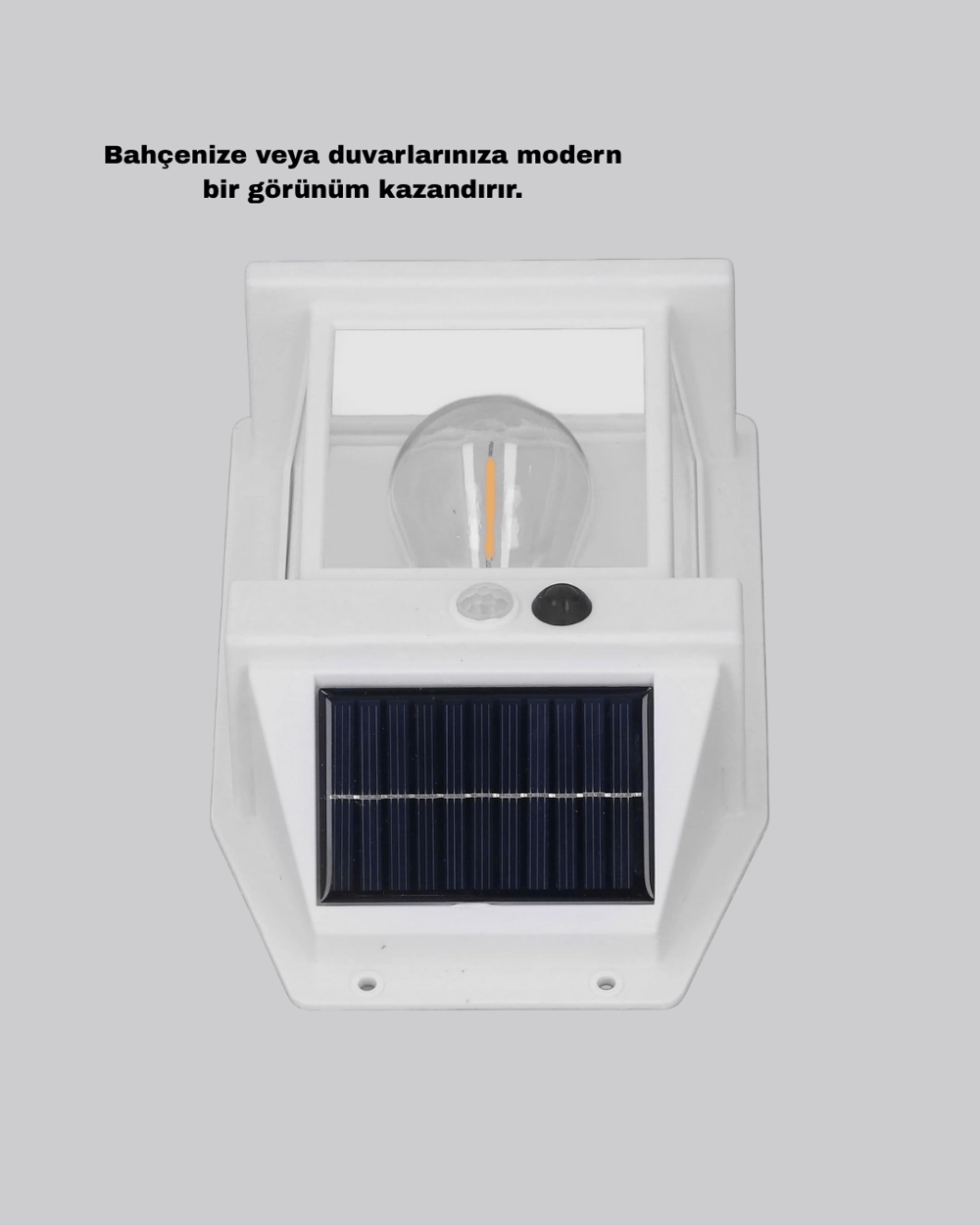 Üç Modlu Güneş Enerjili Duvar Lambası 1800mAh Bataryalı ve Hareket Sensörlü