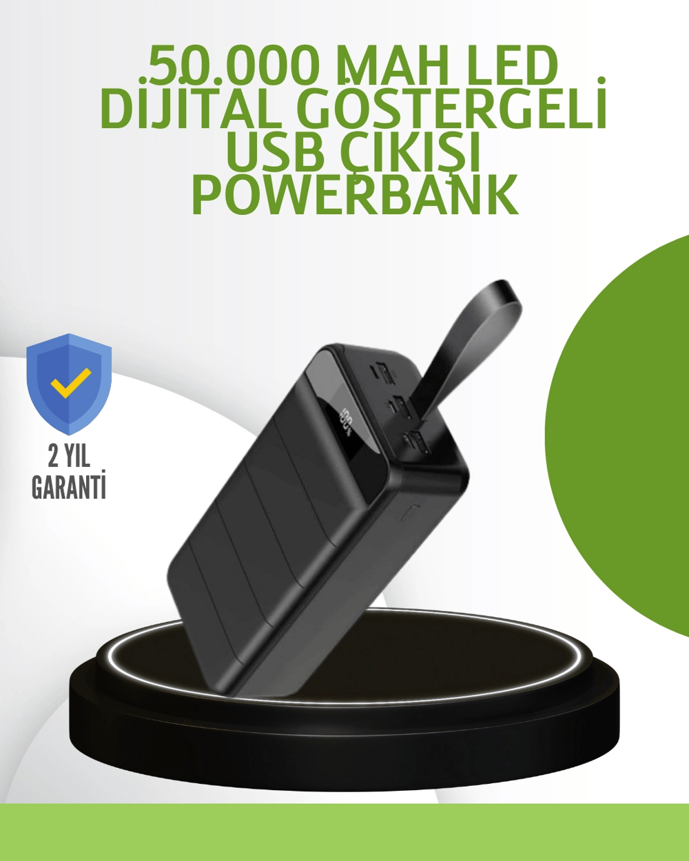 Ultra Güçlü 50.000 mAh Powerbank – LED Ekranlı, Çoklu Bağlantı Seçenekli, Akıllı Koruma Sistemli Şarj Ünitesi
