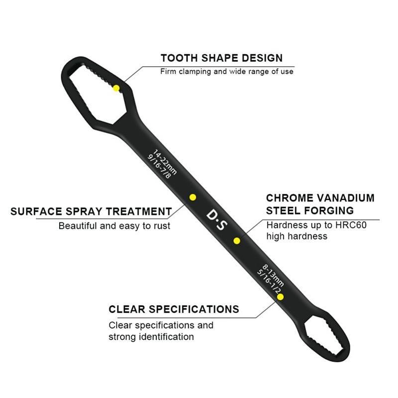 Universal Anahtarı Çift kafalı  Çok Fonksiyonlu 6-22mm (3936)