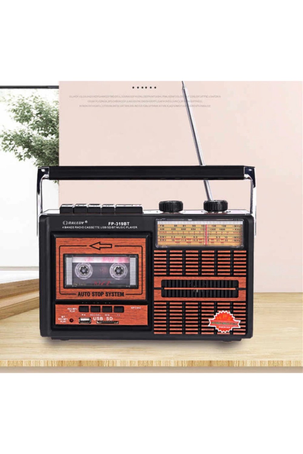 Usb ve fm radyo özellikli kahverengi kaset çalar 2 yıl garantili nostaljik radyo