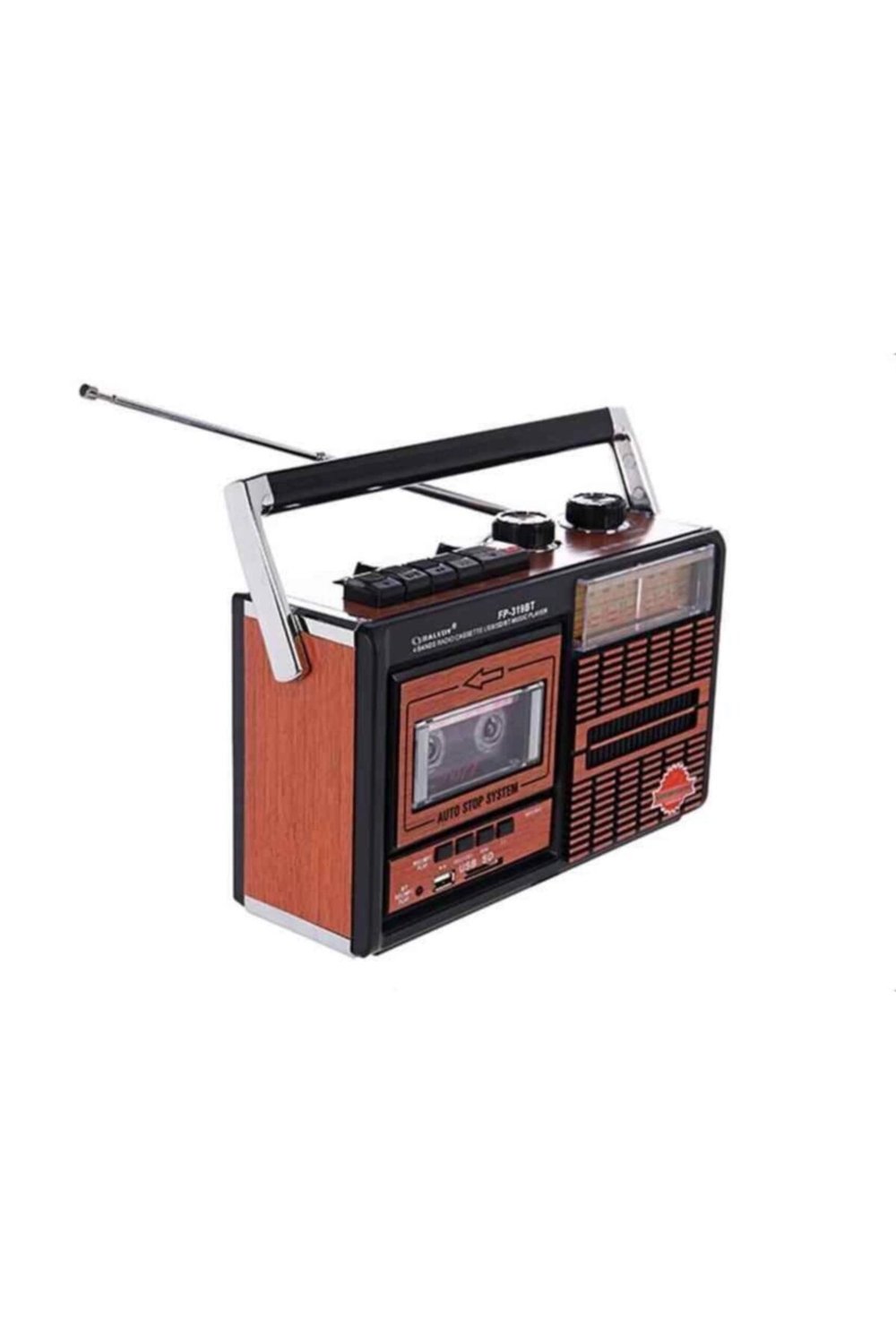 Usb ve fm radyo özellikli kahverengi kaset çalar 2 yıl garantili nostaljik radyo