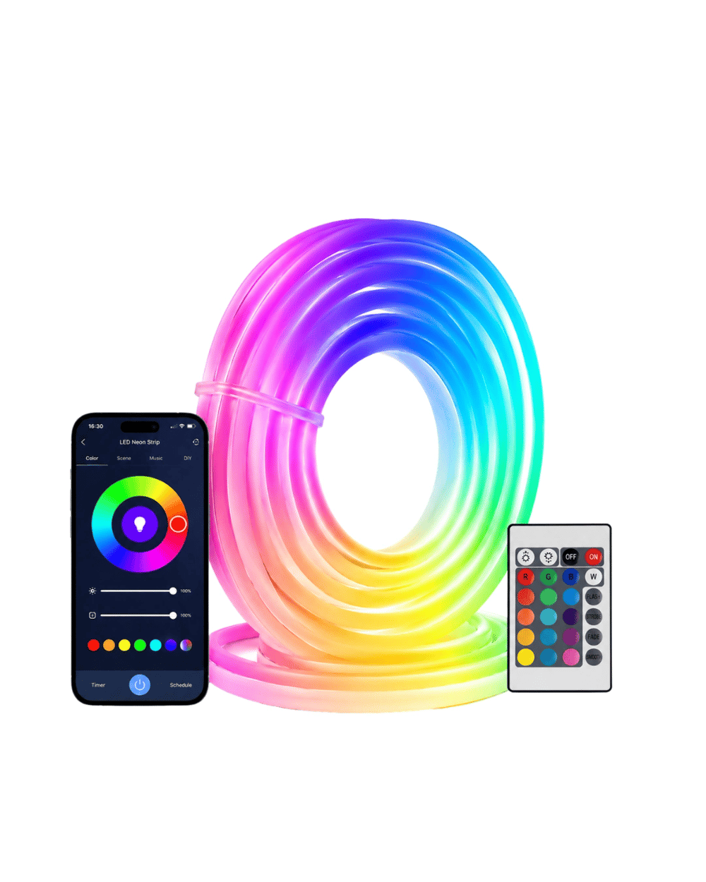 Uygulama Kontrollü RGB Neon Led Şerit Işık 16 Milyon Renk Destekli