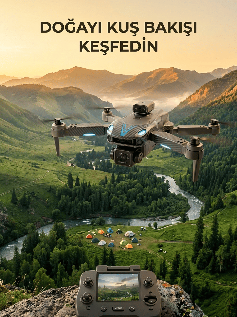Uzaktan Kumandalı Çift Kameralı Hobi ve Fotoğraf Droneu