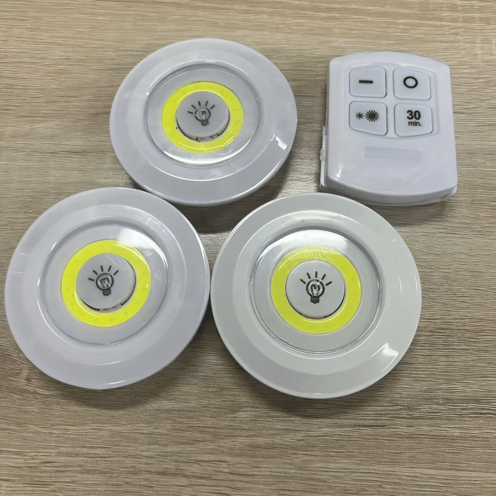 Uzaktan Kumandalı Yapışkanlı 3'lü Led Spot Lamba Bx40
